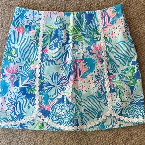 Lilly Pulitzer Patty Skort with Coastal Blue Lion Around Print